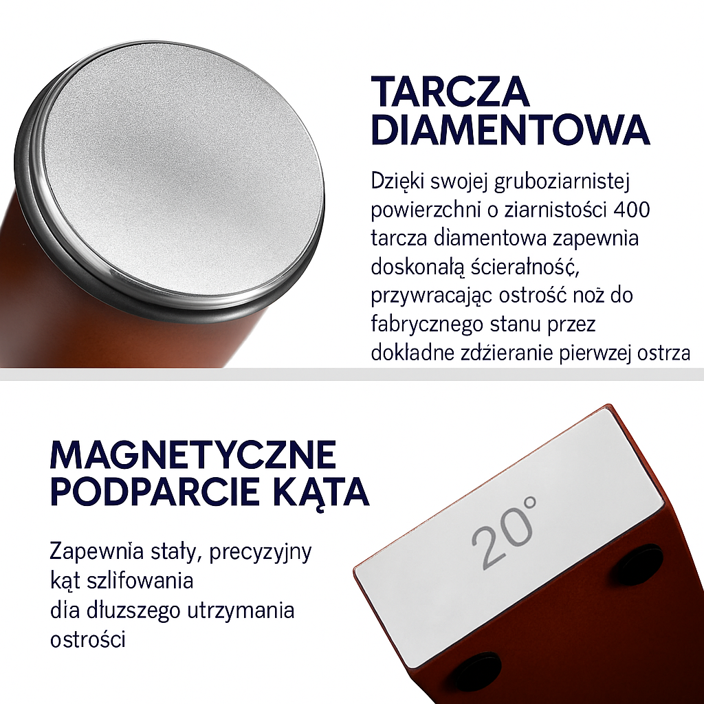 Tytanowa Kuchnia - Ostrzałka do Noży | Kompaktowa i Łatwa w Użyciu